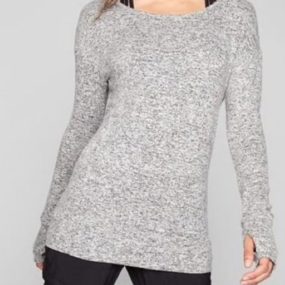 Athleta | Women's Gray Luxe Cutout Pose Long Sleeve Top | Size S - Picture 4 of 11